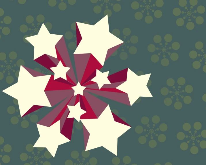 the red and white star pattern is arranged in order to look like it has many smaller stars