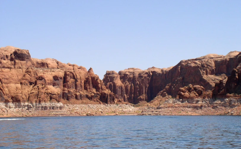 a view of a rocky river in the desert