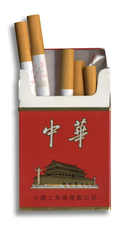 an assortment of cigarettes with a red packet of matches