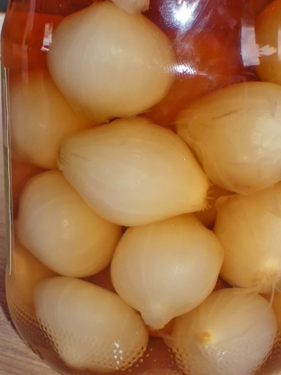 onion slices in a jar full of water