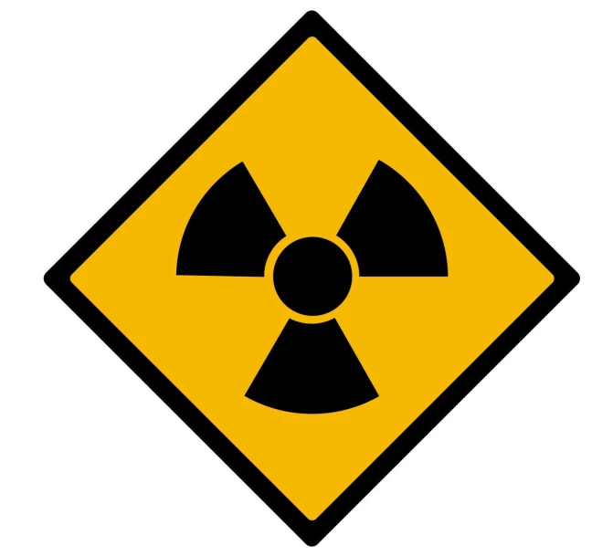 a radiation sign on a white background