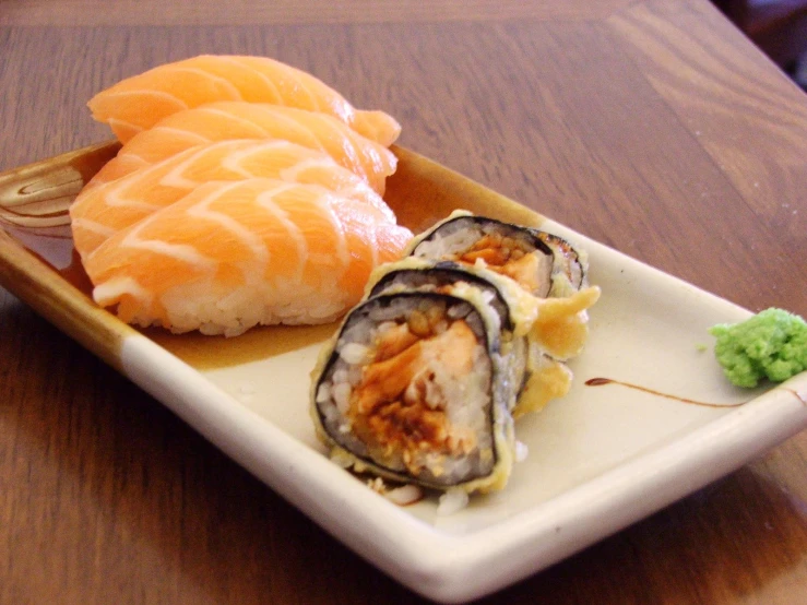 a plate that has two different types of food on it