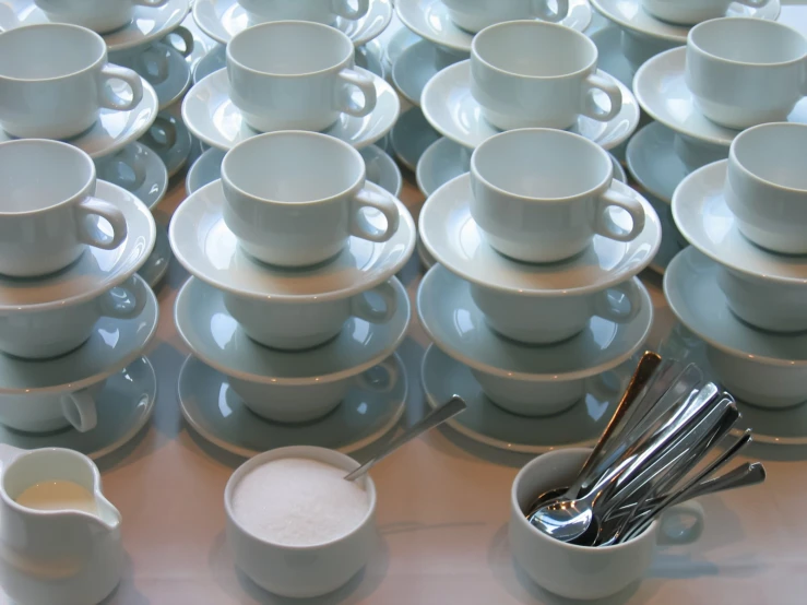 this is a collection of cups and saucers