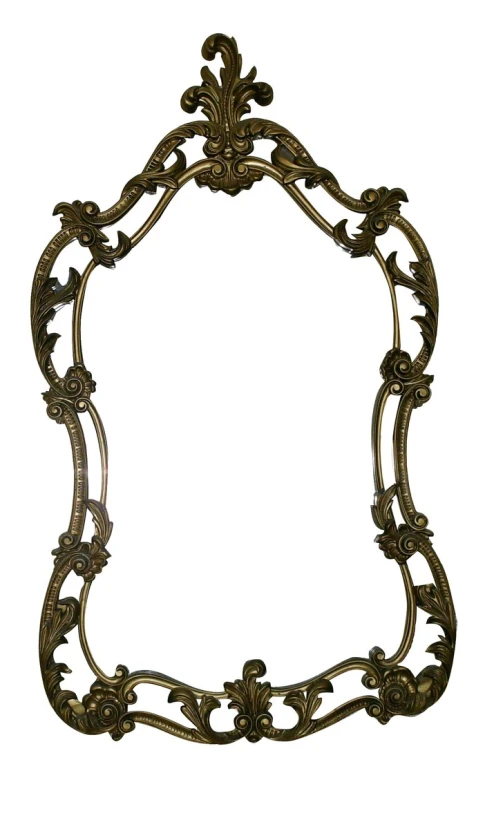 antique mirror frame with a decorative design