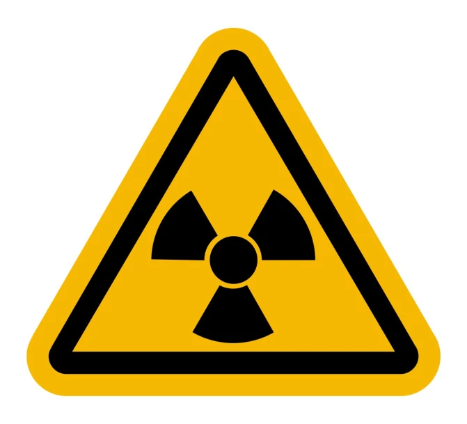 an illustration of a triangular radioactive warning sign