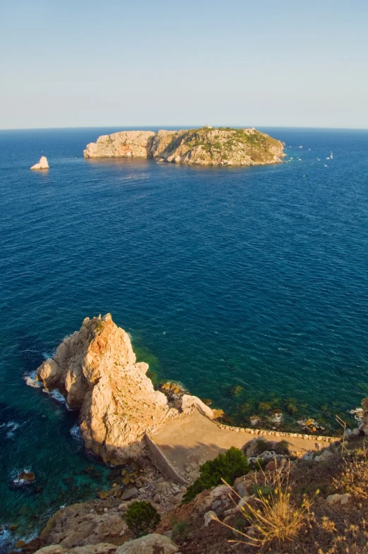 view of a rock formation from a cliff