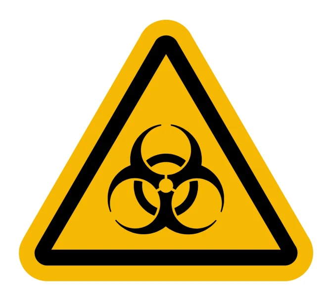 a sign with a radioactive symbol over it