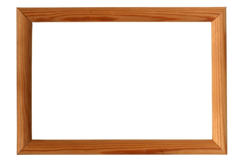 an unfinished wooden frame against a white background