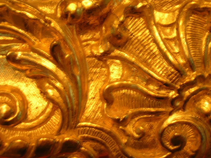 the gold decorative decoration is on display