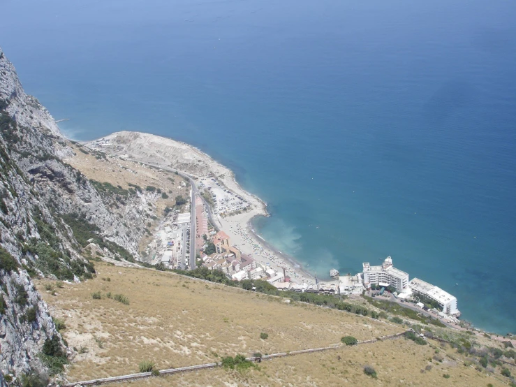 an overlook looking down on the coast from a hill