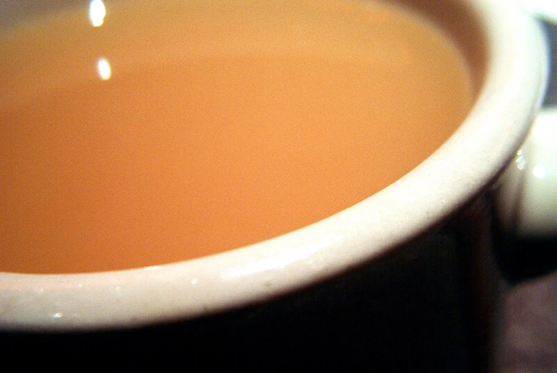 closeup of a brown liquid in a cup