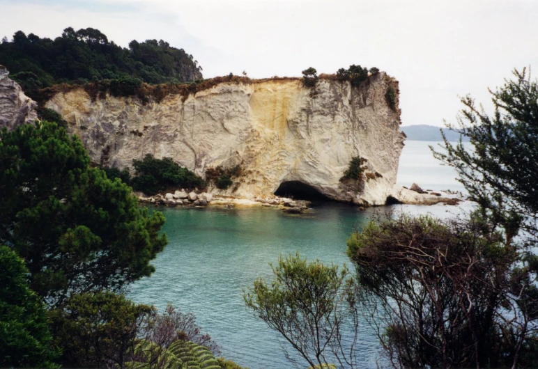 a beautiful landscape with rocks and a body of water