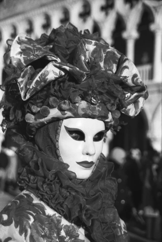 an unknown mask and head piece during venice carnival
