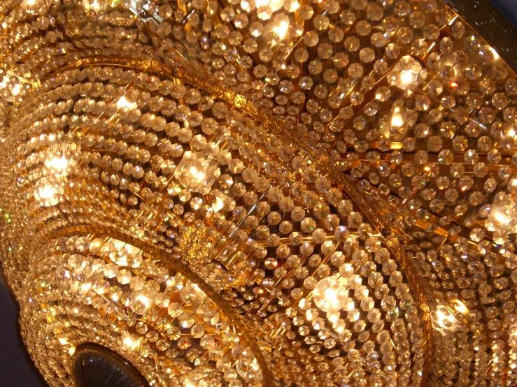 the top of a chandelier, showing round and circular shapes