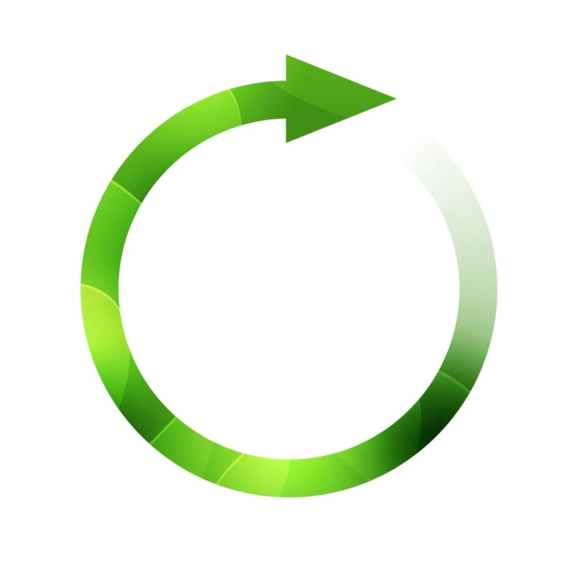 a circle green arrow pointing upwards