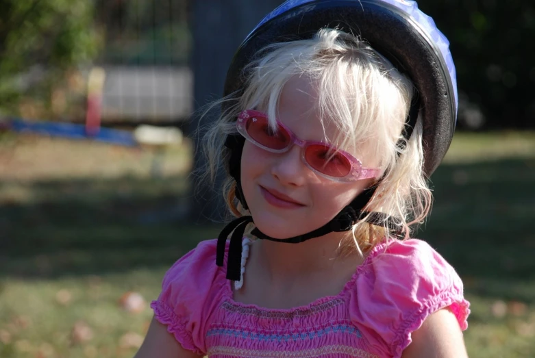 a  wearing sunglasses and a helmet