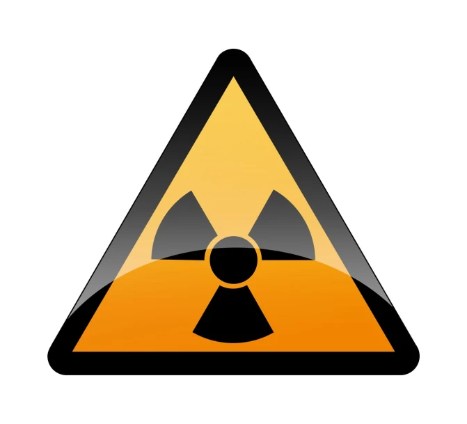 a nuclear sign on white background