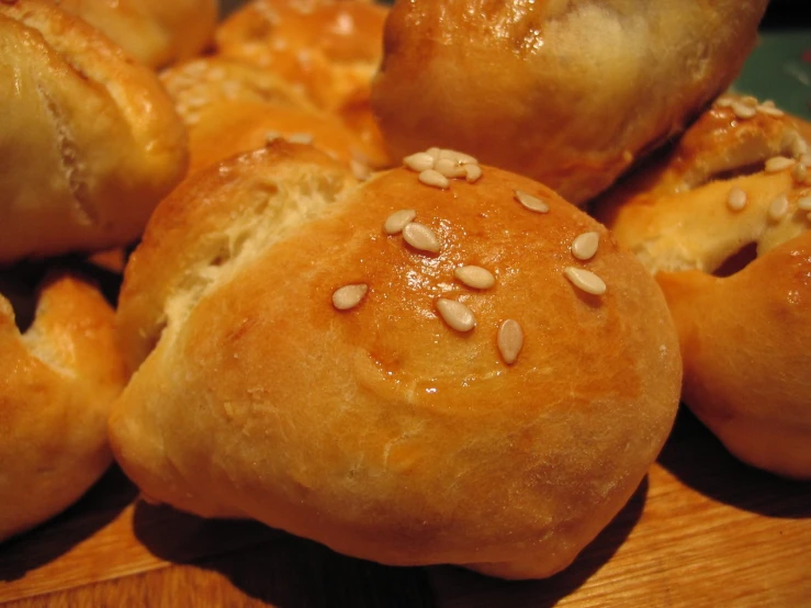 buns are shown on a table and ready to be eaten