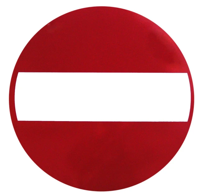 a picture of a no entry sign on white