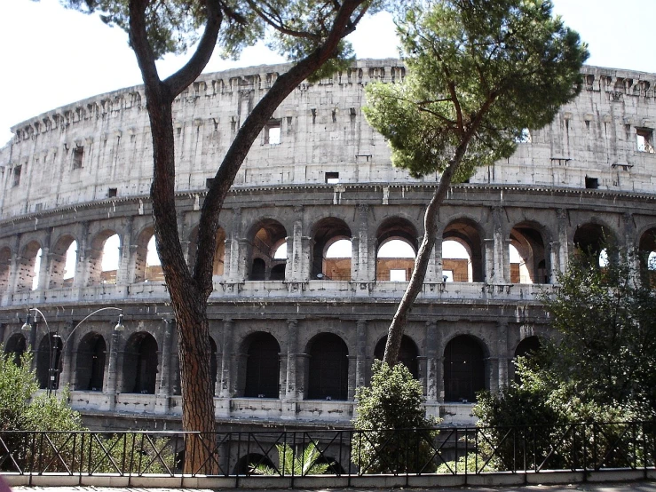 an ancient building built around roman numerals