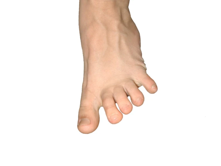the front view of a person's bare foot
