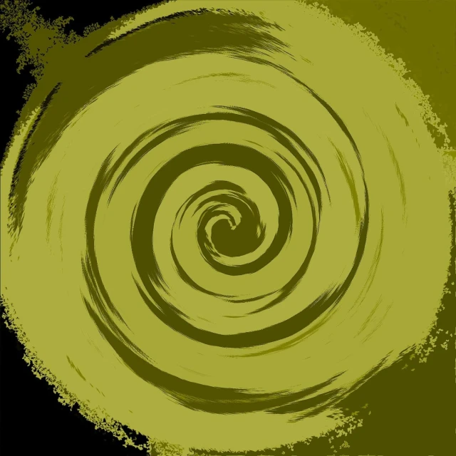 a round green painting that looks like a vortex