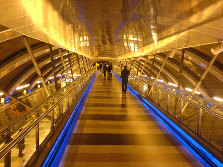 there is a light tunnel going uphill at the station