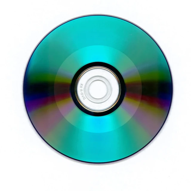 a very compact cd disc with blue color on white