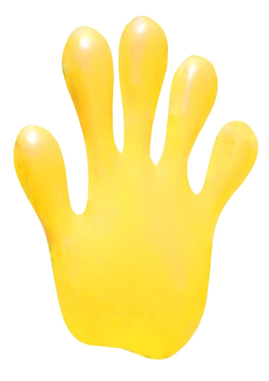 a yellow plastic hand with several extended hands