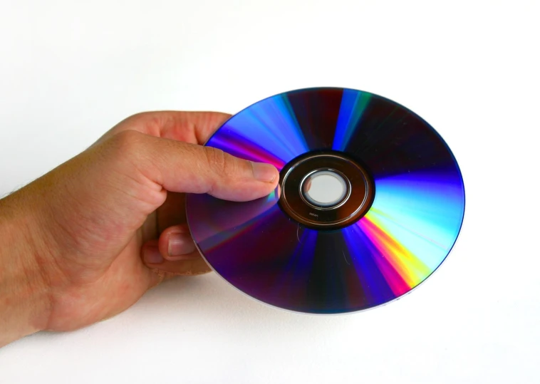 someone is holding the color disc to start recording