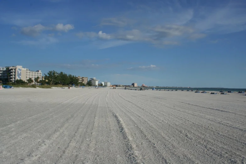 the beach is almost empty of people on it