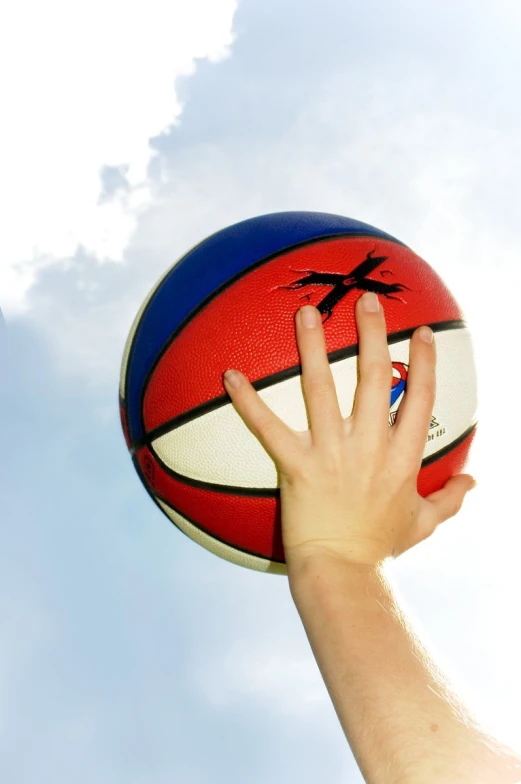 a hand is holding a ball with it's palm