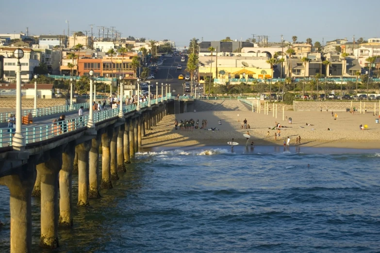 view from a city looking towards the beach