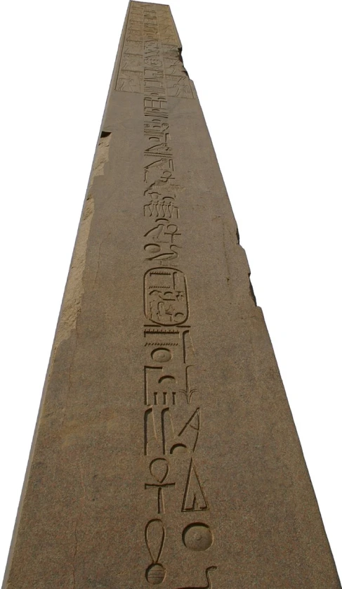 the monument is located in the shape of a long obelisk