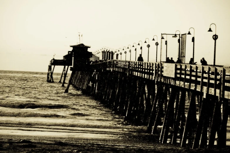 the pier is next to a body of water