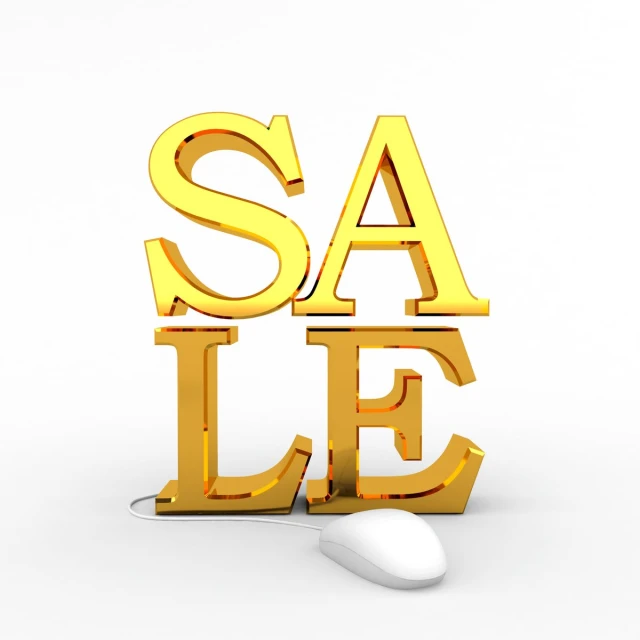 the word sale spelled out by a mouse