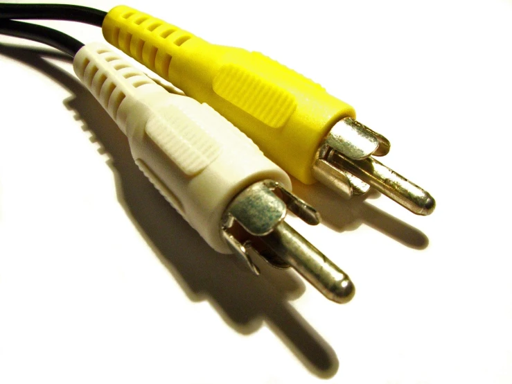 a couple of yellow cords and some type of plug