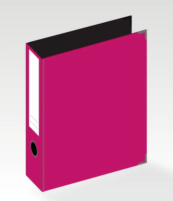 a pink binder on white background