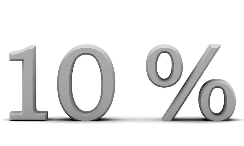 the percentage sign that is 10 % in grey