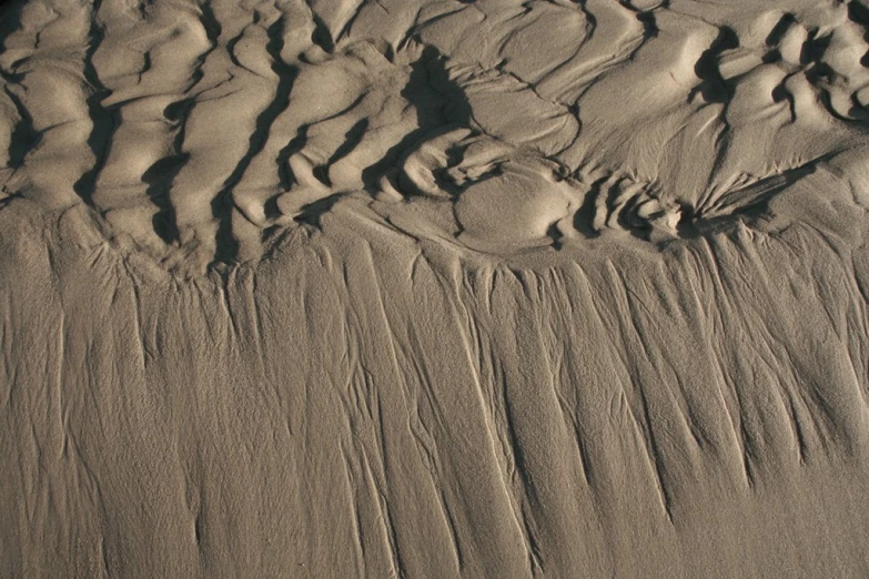 sand that is covering the beach and is wavy