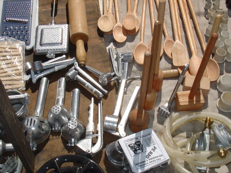 many different items are laying out on a table