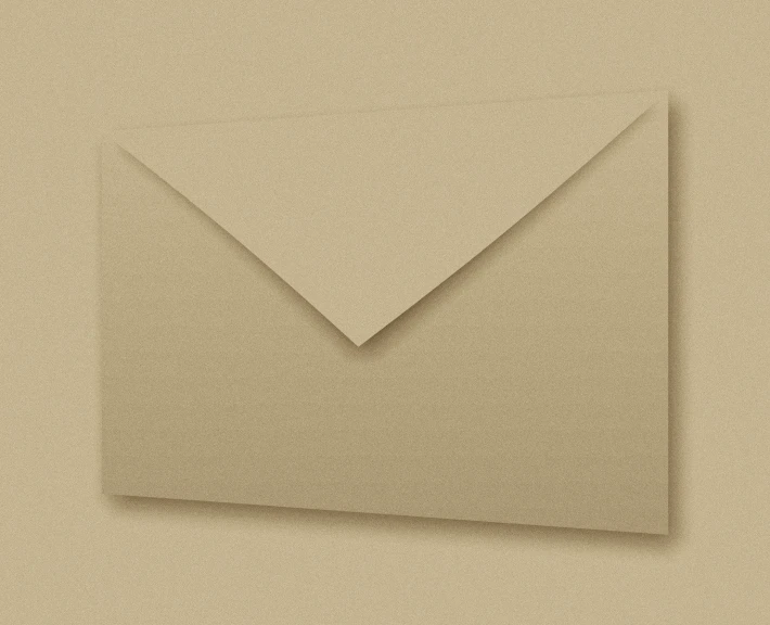 a paper envelope with a thin strip cut out of it