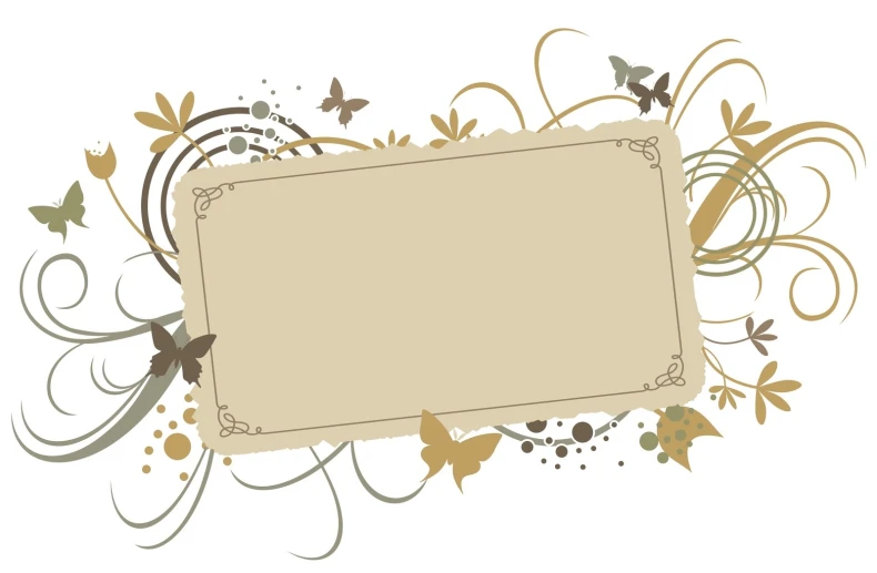 a white background with a brown and yellow border