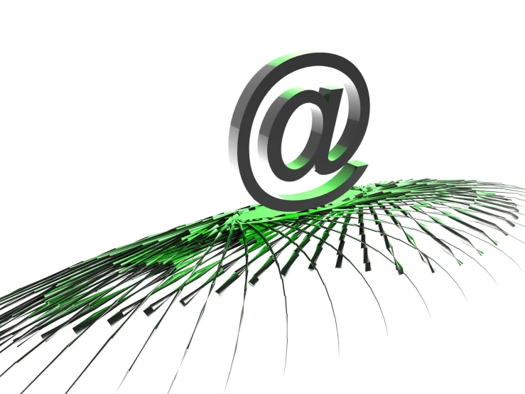 an email icon and a green plant on top of it