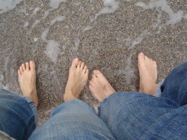 two people on the beach are standing close together