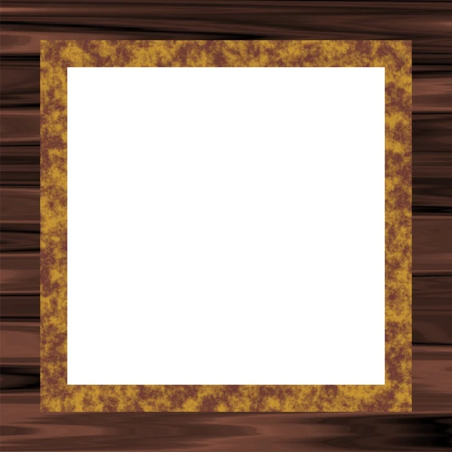 brown and white frame on wood background with copy space
