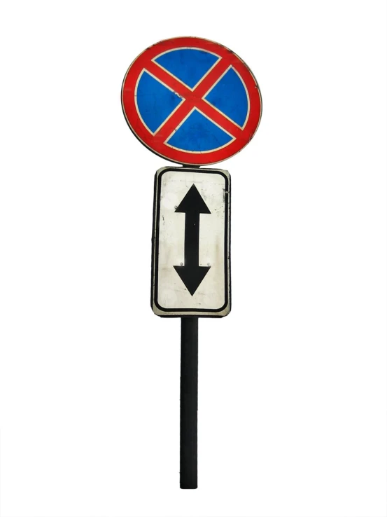 a street sign with two arrows pointing to each other