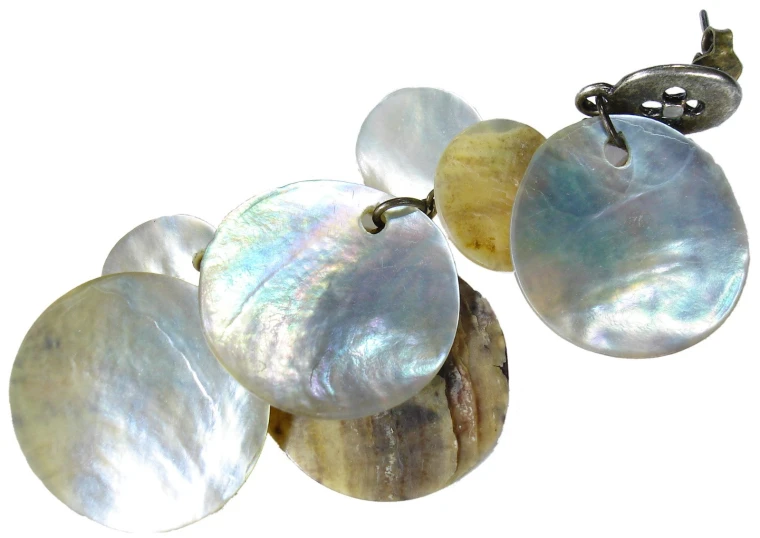 large mother of pearl and abana shell earrings