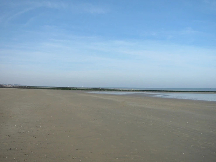 a person standing on a beach near the ocean