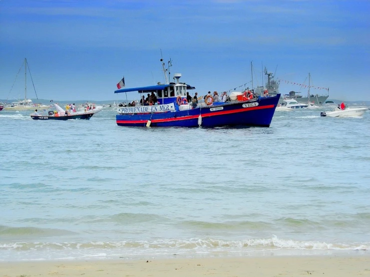 a very large boat with people riding on it